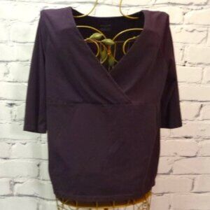Merona Purple 3 Quarter Sleeve Crisscross Empire Top